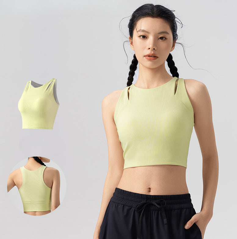 Double-layered Thin Strap Yoga Tank Top