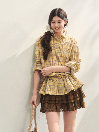 Multi-layer Ruffle Elastic Waist Tiered Skirt - CHINASQUAD