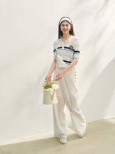 Embroidered Striped Knitted Short-sleeve Polo Shirt - CHINASQUAD