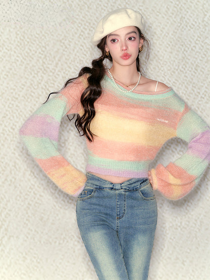 Multicolored Coral Fleece Knitted Sweater - CHINASQUAD