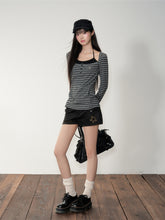 Two-piece Look Striped Hooded Tee - CHINASQUAD