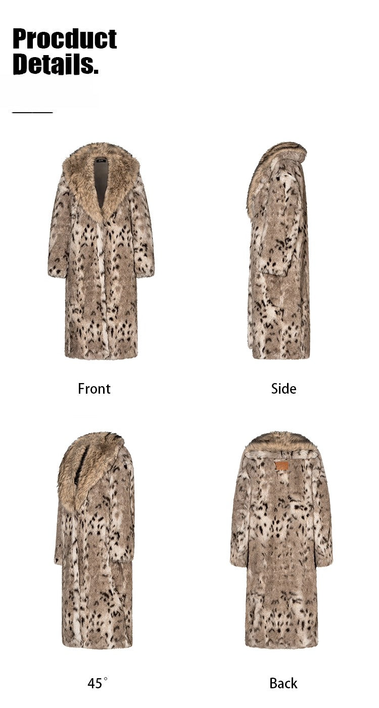 Leopard-Print Eco-Fur Coat