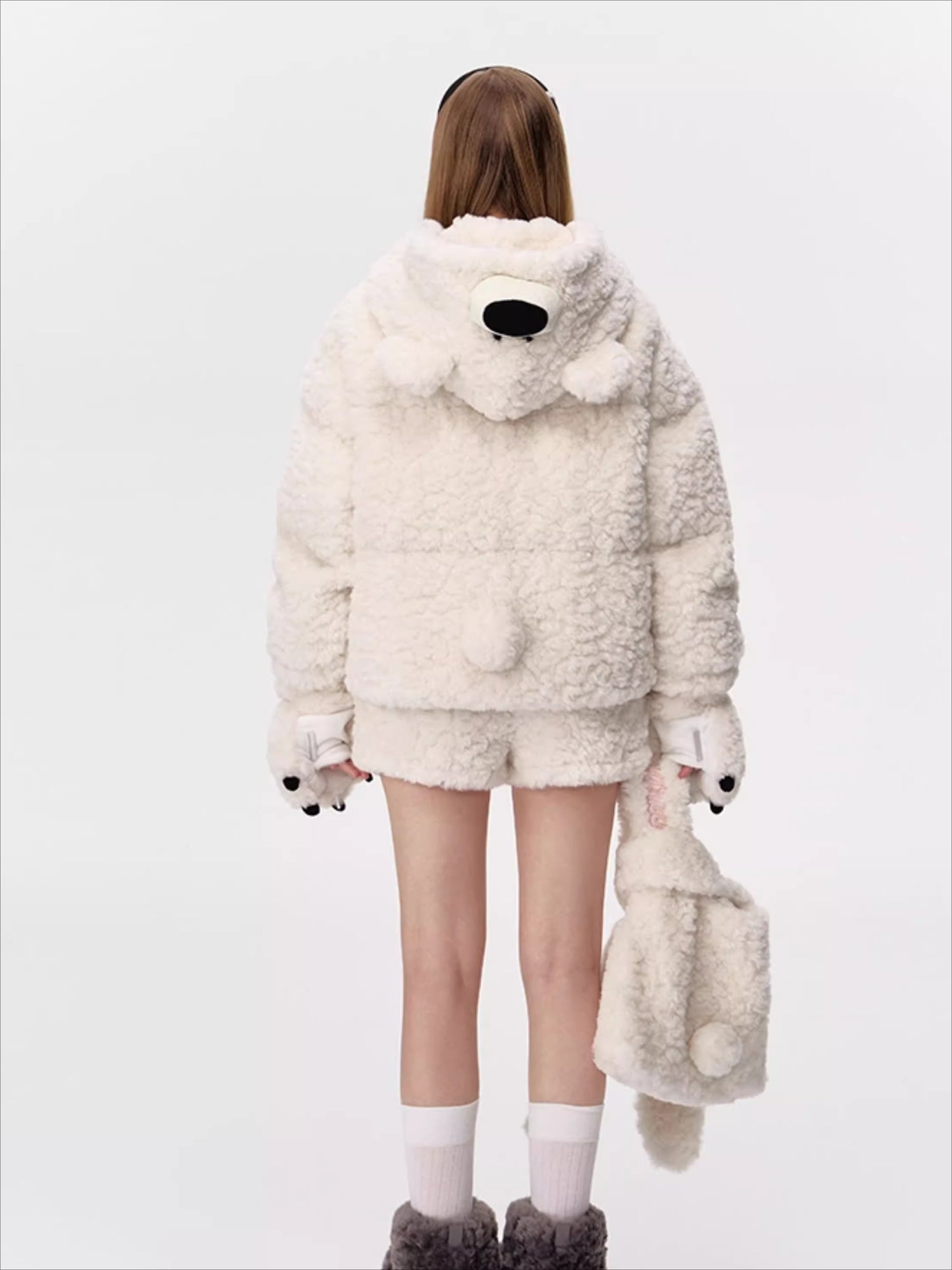 Convertible Plush Teddy Down Jacket