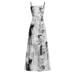 Graphic Camisole Slim-Fit Maxi Dress