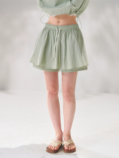 Hooded Drawstring Sun-Protective Jacket &amp; A-Line Skirt Set