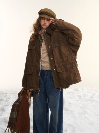 Duck Down Cinched-Waist Puffer Jacket