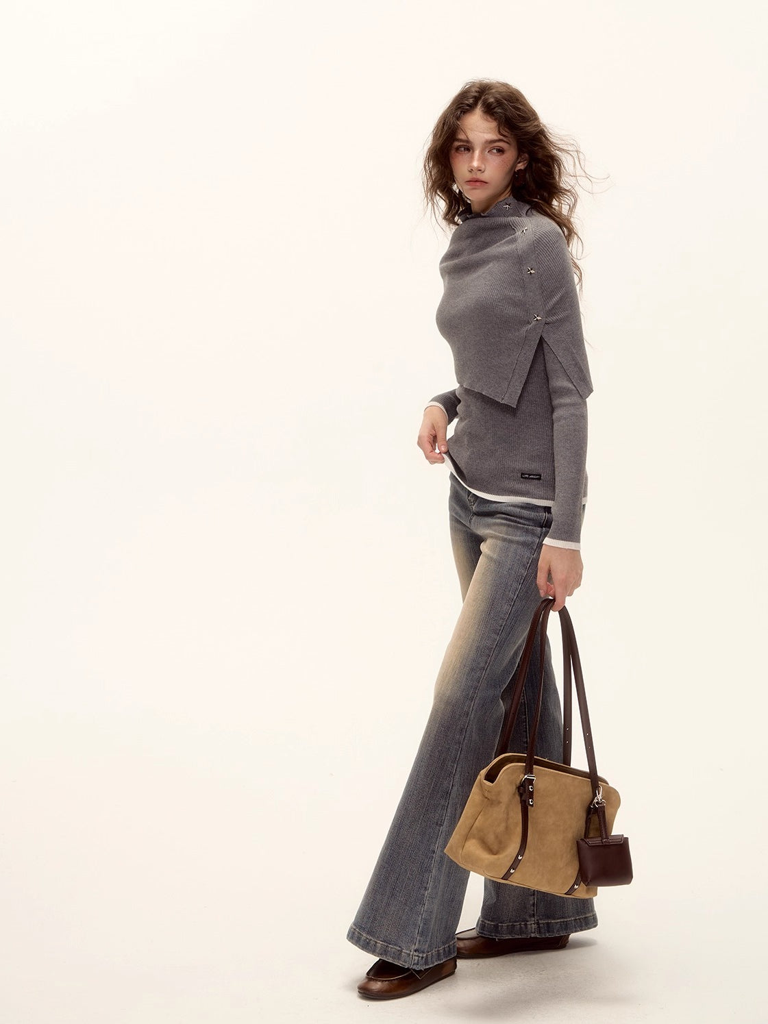 Wool-Blend Layered Knit Turtleneck