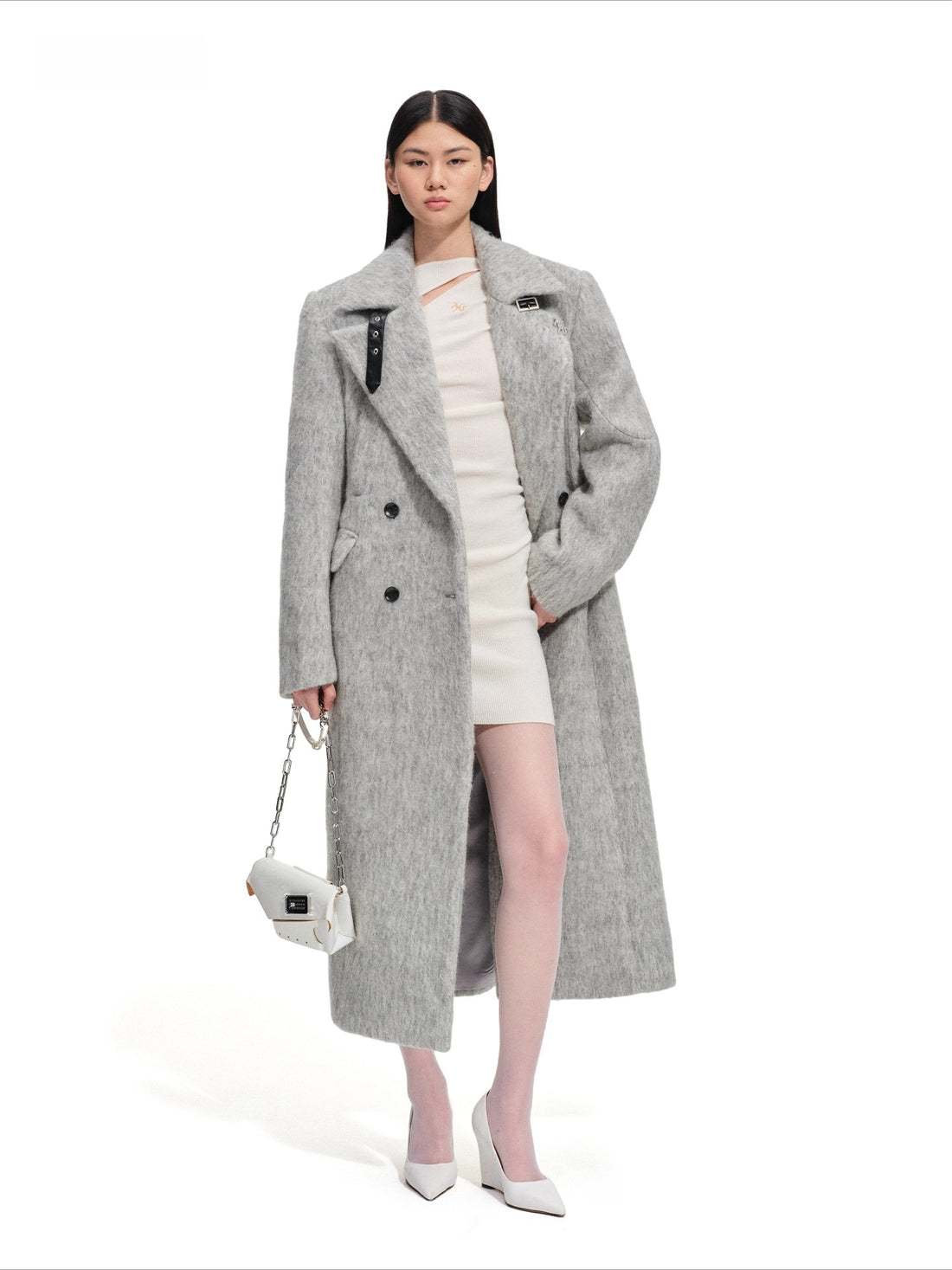 Classic Sculpted Long-Pile Wool Coat