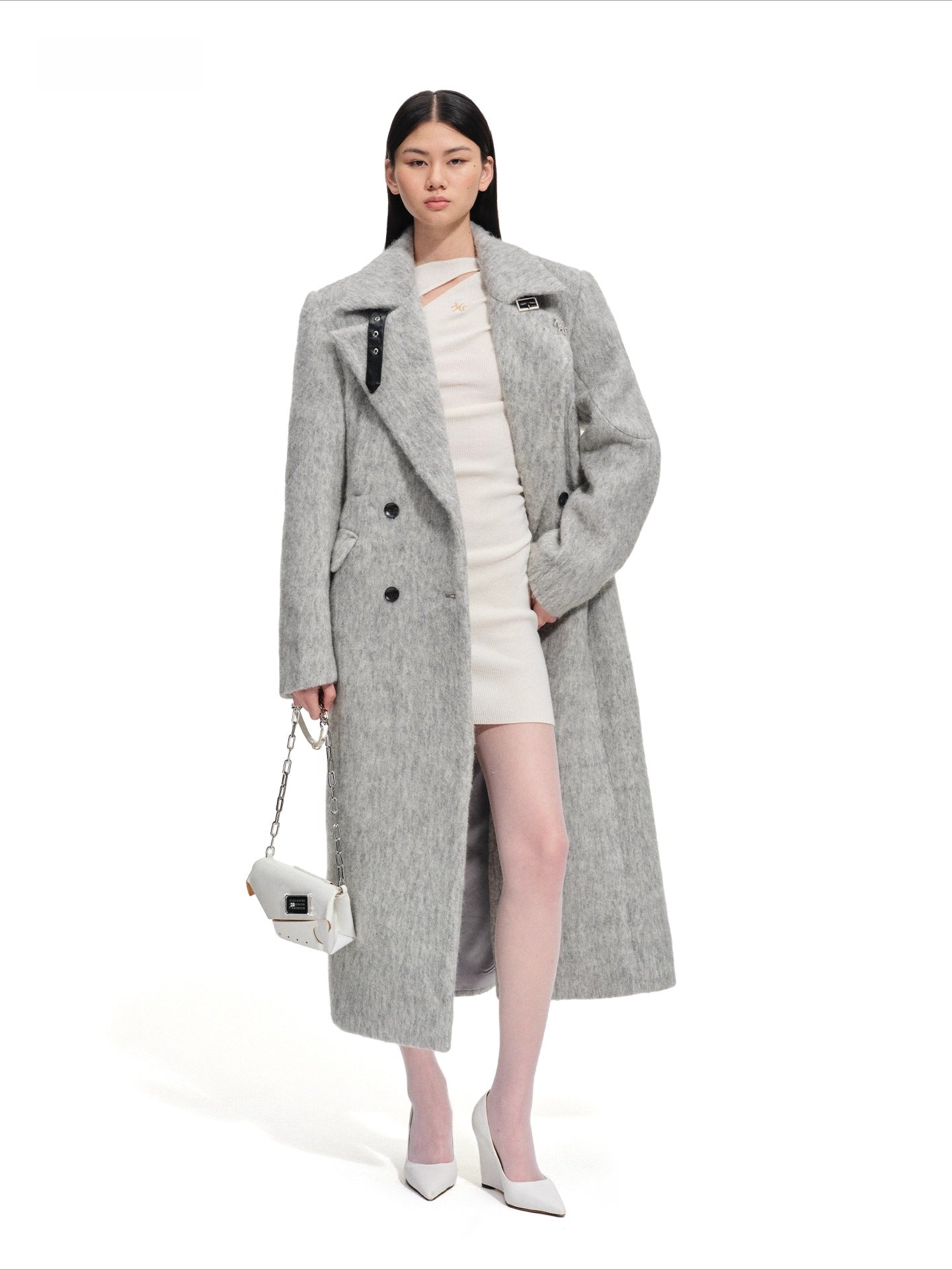 Classic Sculpted Long-Pile Wool Coat