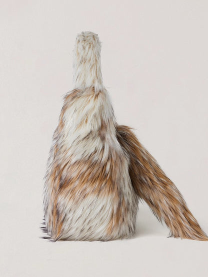 Cross Relic Faux Fur Stone Bag