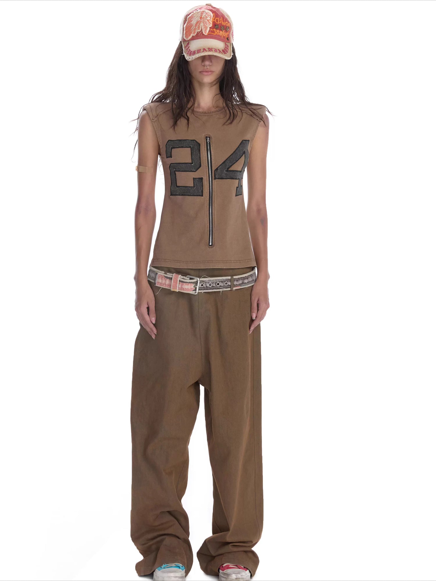 Distressed Platform Backless Canvas Sneakers