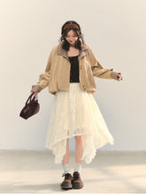 Two-piece Plaid Spliced Cocoon-shaped Trench Jacket - CHINASQUAD