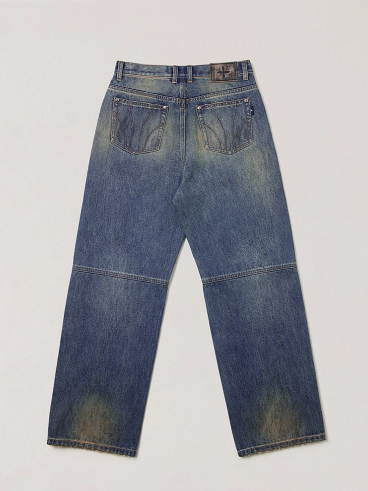 Desert Relic Straight-Leg Distressed Jeans
