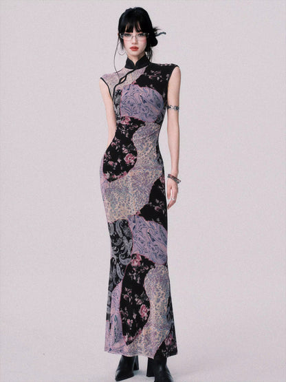 Mesh New Chinese-Style Cheongsam Dress