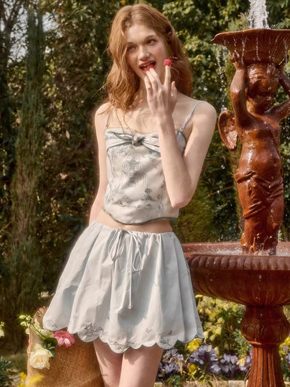 Fountain Embroidered Two-Piece Set