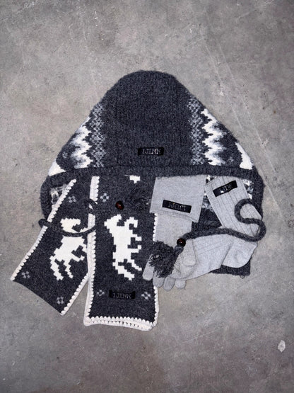 Fair Isle Pony Jacquard Knit Balaclava Hat