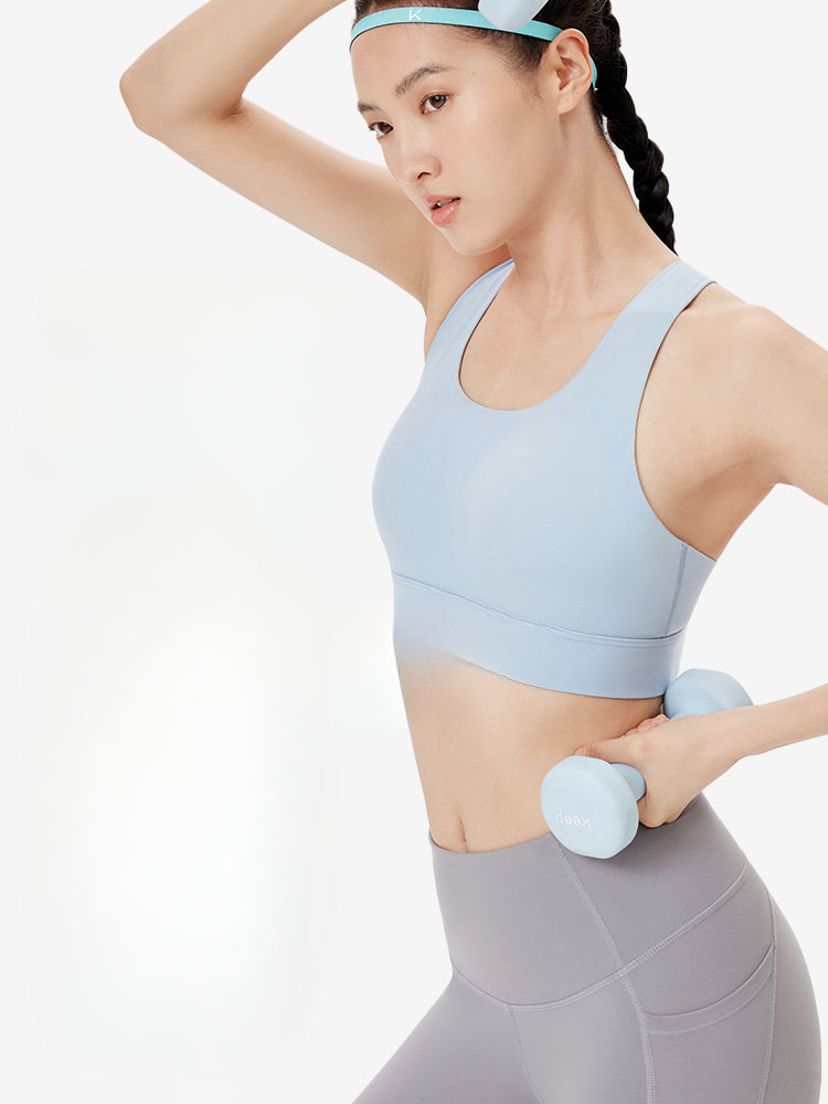 Integrated Molded Cups Cross-back Sports Bra