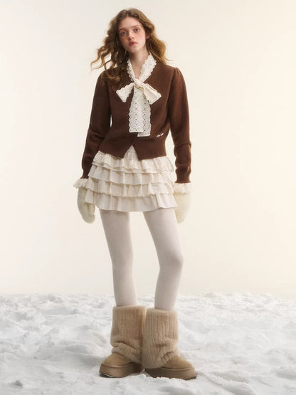 Tiered High-Waist A-Line Puff Skirt