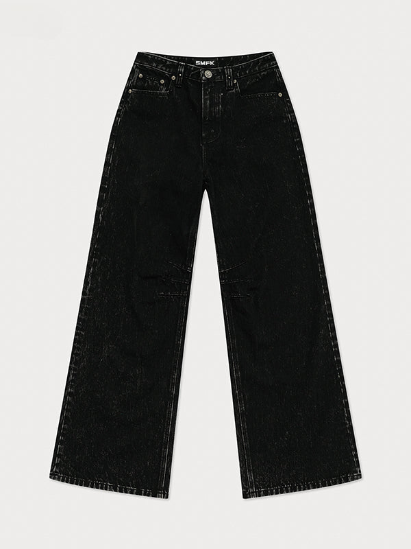 Black Garden Classic Wide-Leg Jeans