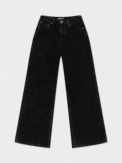 Black Garden Classic Wide-Leg Jeans