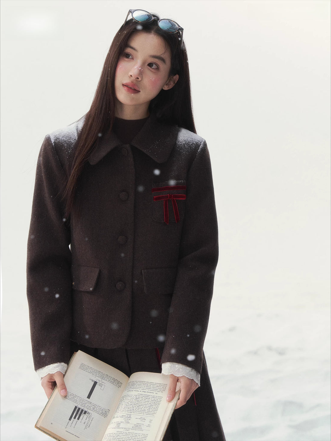 Vintage Wool Coat &amp; Pleated Skirt Set