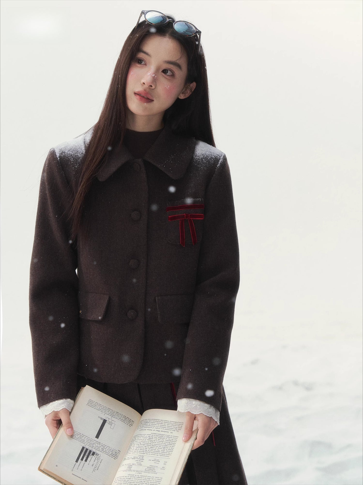 Vintage Wool Coat &amp; Pleated Skirt Set