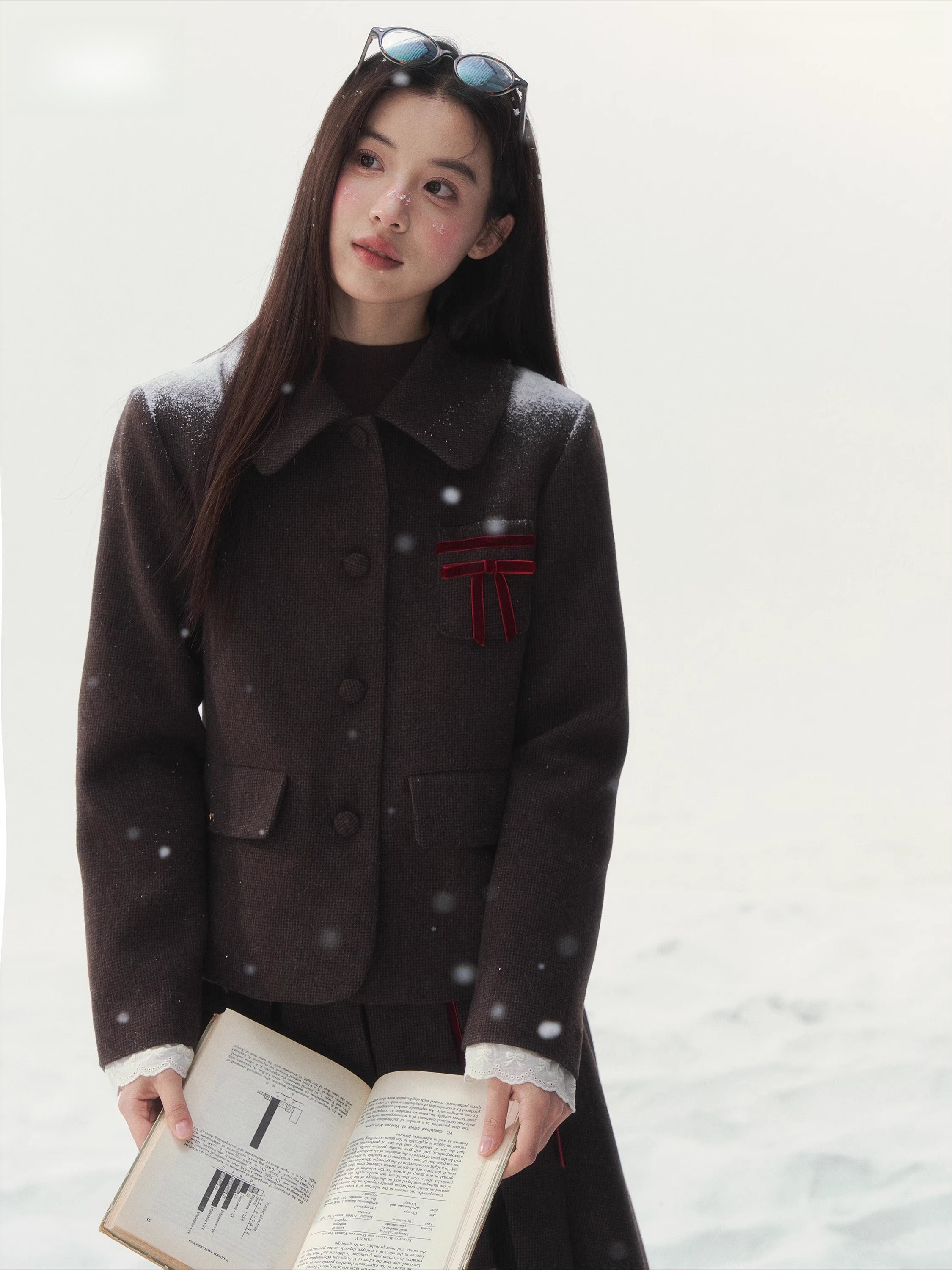 Vintage Wool Coat &amp; Pleated Skirt Set