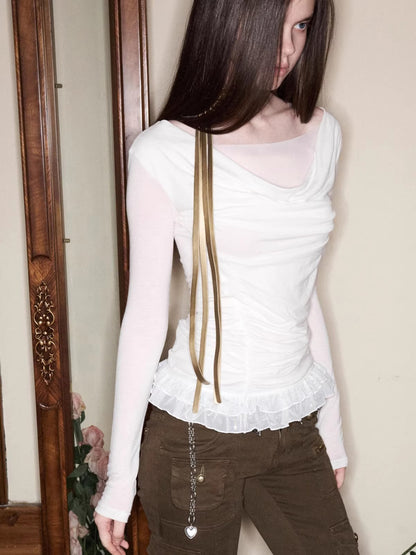 Mesh Double-Layer Ruched Base Layer