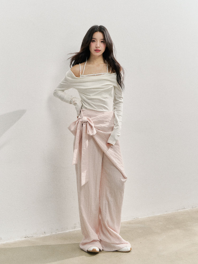 Creamy Pink Apron-Designed Sun-Protective Pants - CHINASQUAD