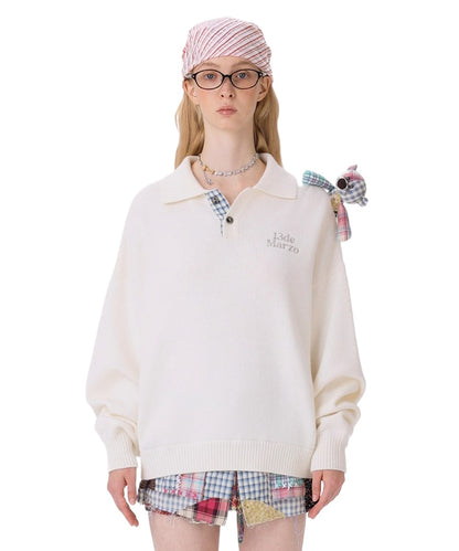 Plaid Bear Polo Sweater