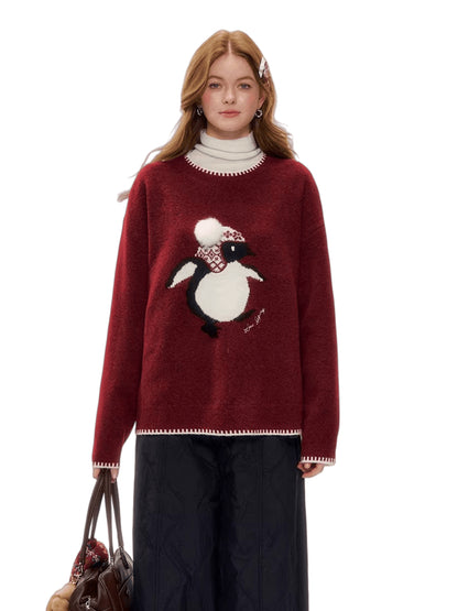 Jacquard Wool-Blend Knit Sweater