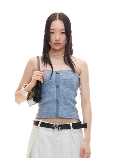 Nomadic Rider Textured Knit Bandeau Top