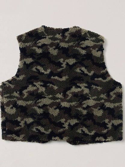 Cross Relic Oversized Faux Fur Vest