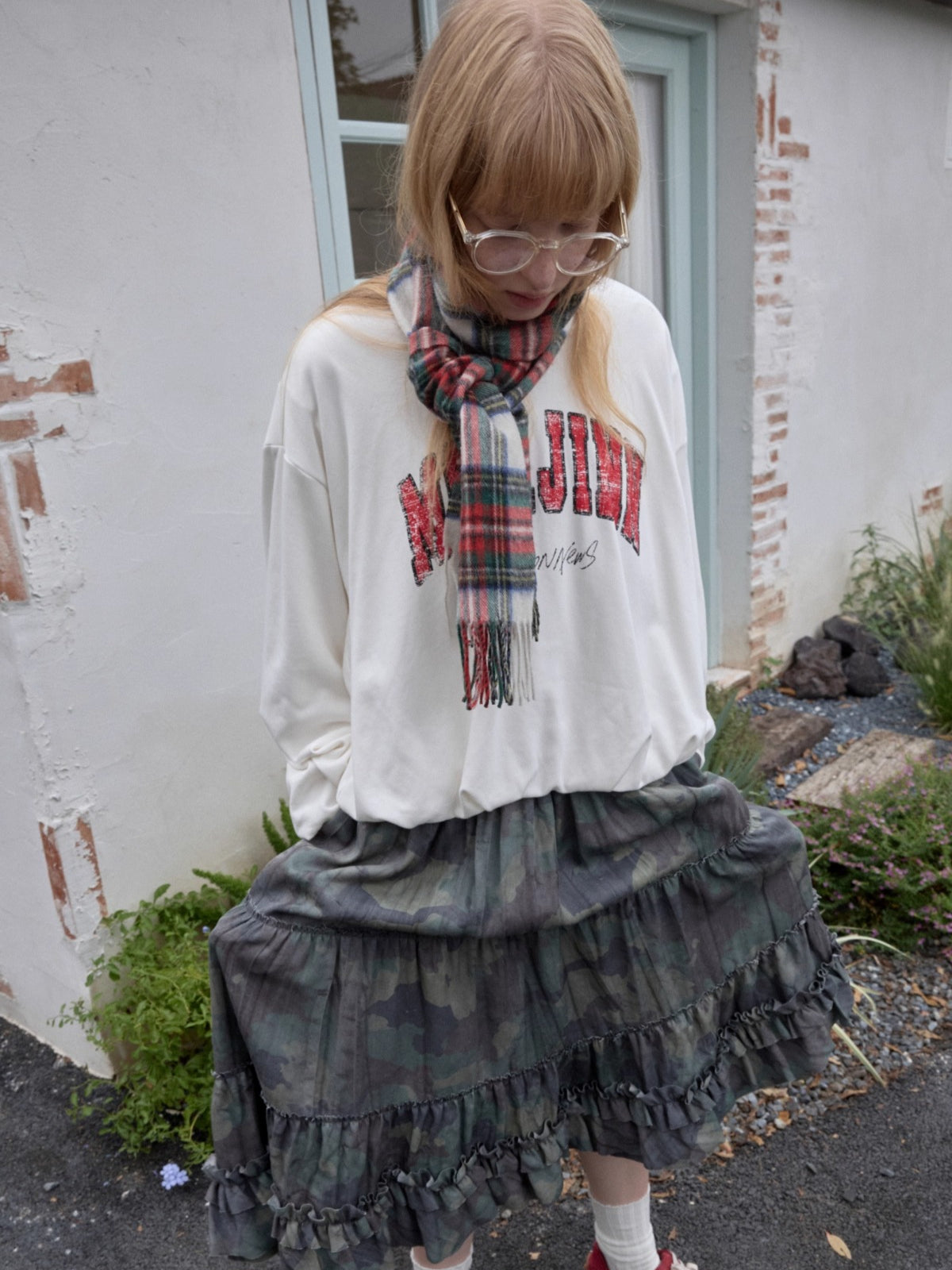 Vintage Letter Print Oversized Sweatshirt