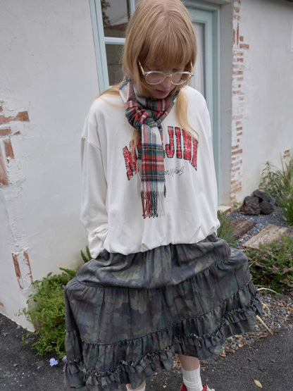 Vintage Letter Print Oversized Sweatshirt