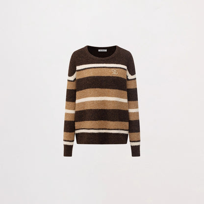 Retro Striped Wool-Blend Crewneck