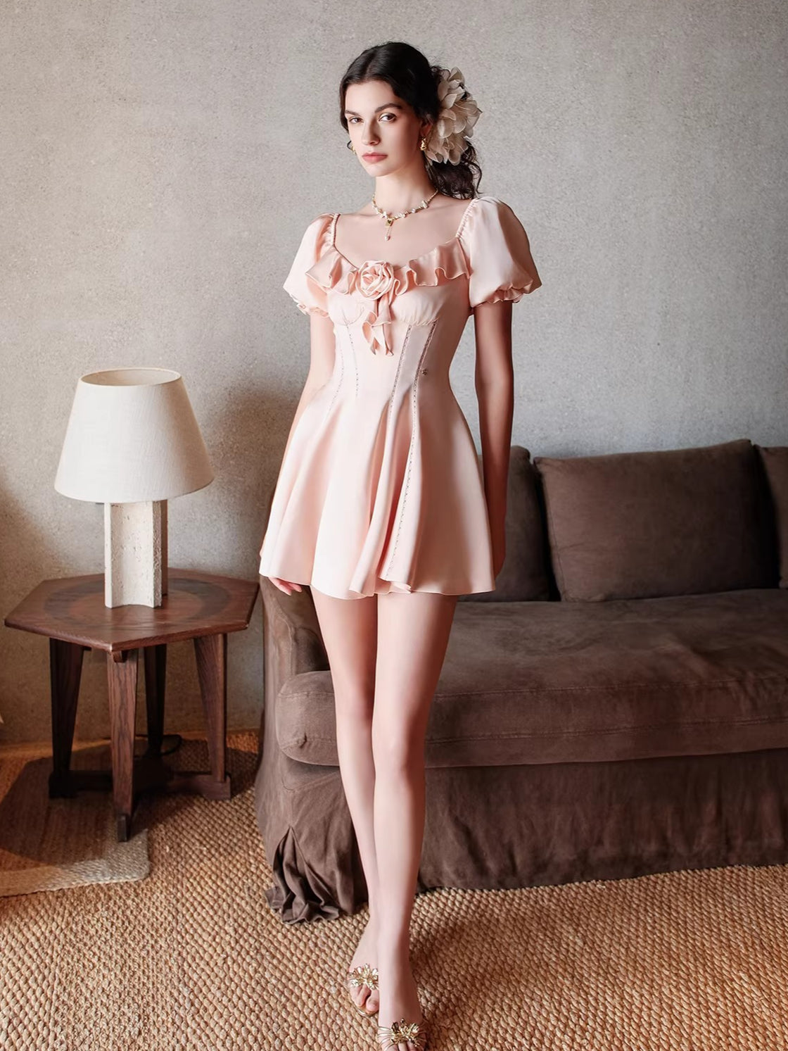 French Resort Waist-Defining Dress