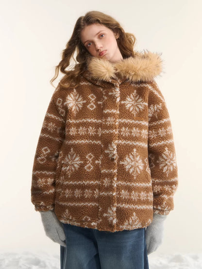 Fur Collar Fleece Hooded Jacket