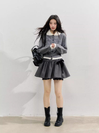 Velvet Bow Water-Repellent Puff Skirt