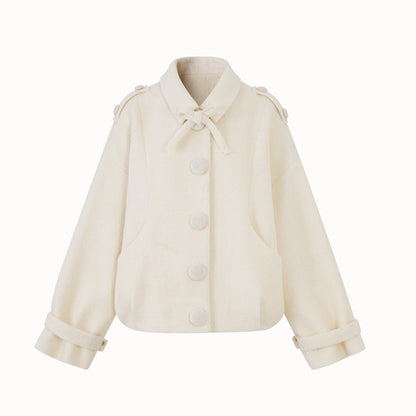 Fluffy Snow Wool Twill Cut Jacket