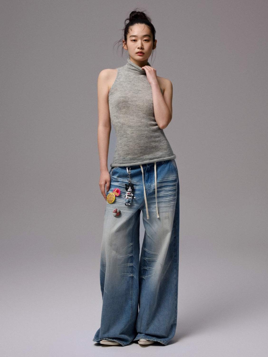 Mohair Sleeveless Turtleneck