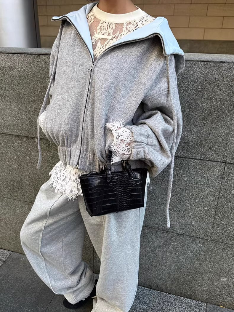 Wool-Blend Hooded Varsity Jacket