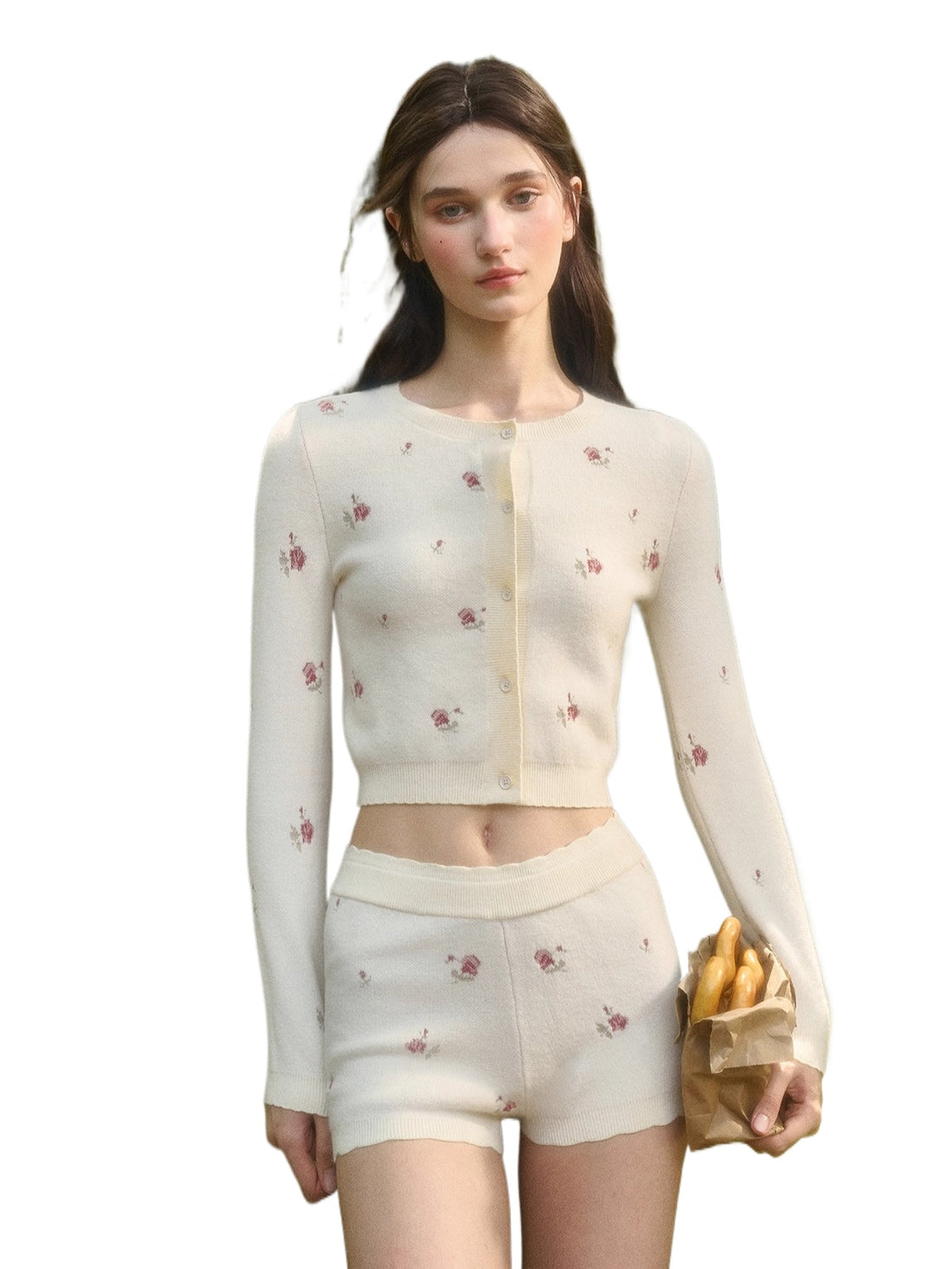 Cosagach Floral Knit Cardigan &amp; Bottoms Set