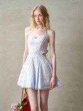 Natural Cotton Embroidered Little Blue Dress - CHINASQUAD