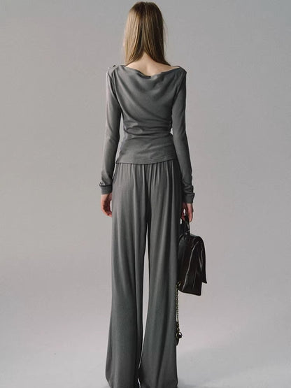 One-Shoulder Waist-Defining Knit Base Layer