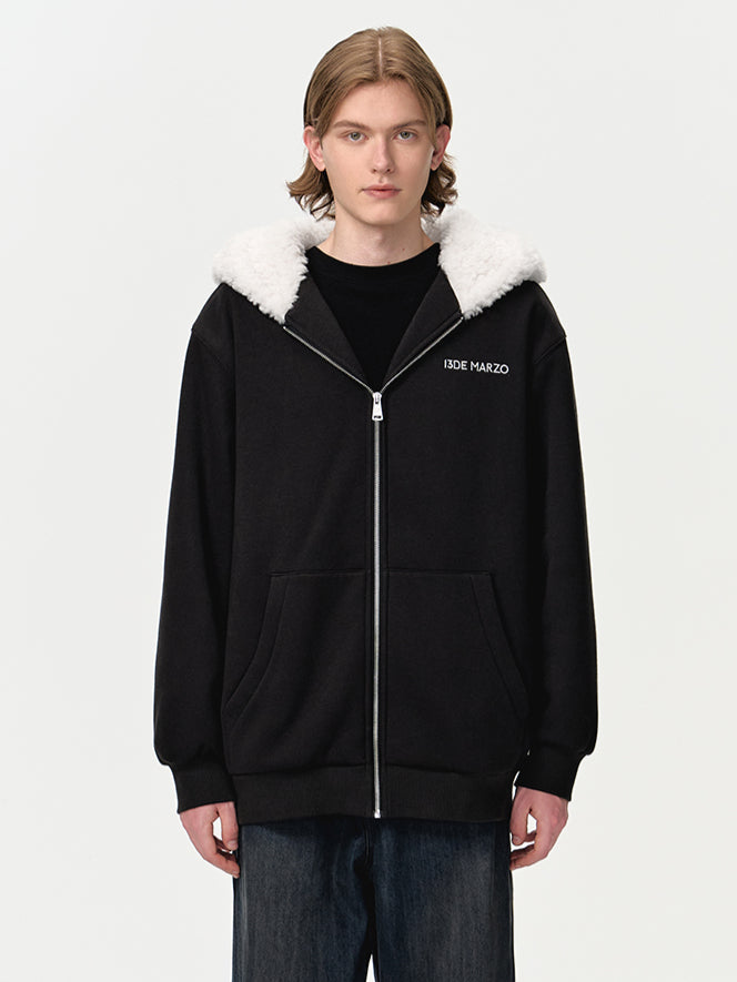 Bear Zip Fuzzy Hoodie