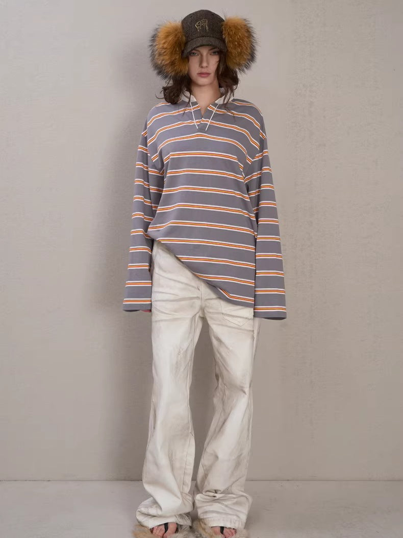 Side-Placket White Denim Jeans