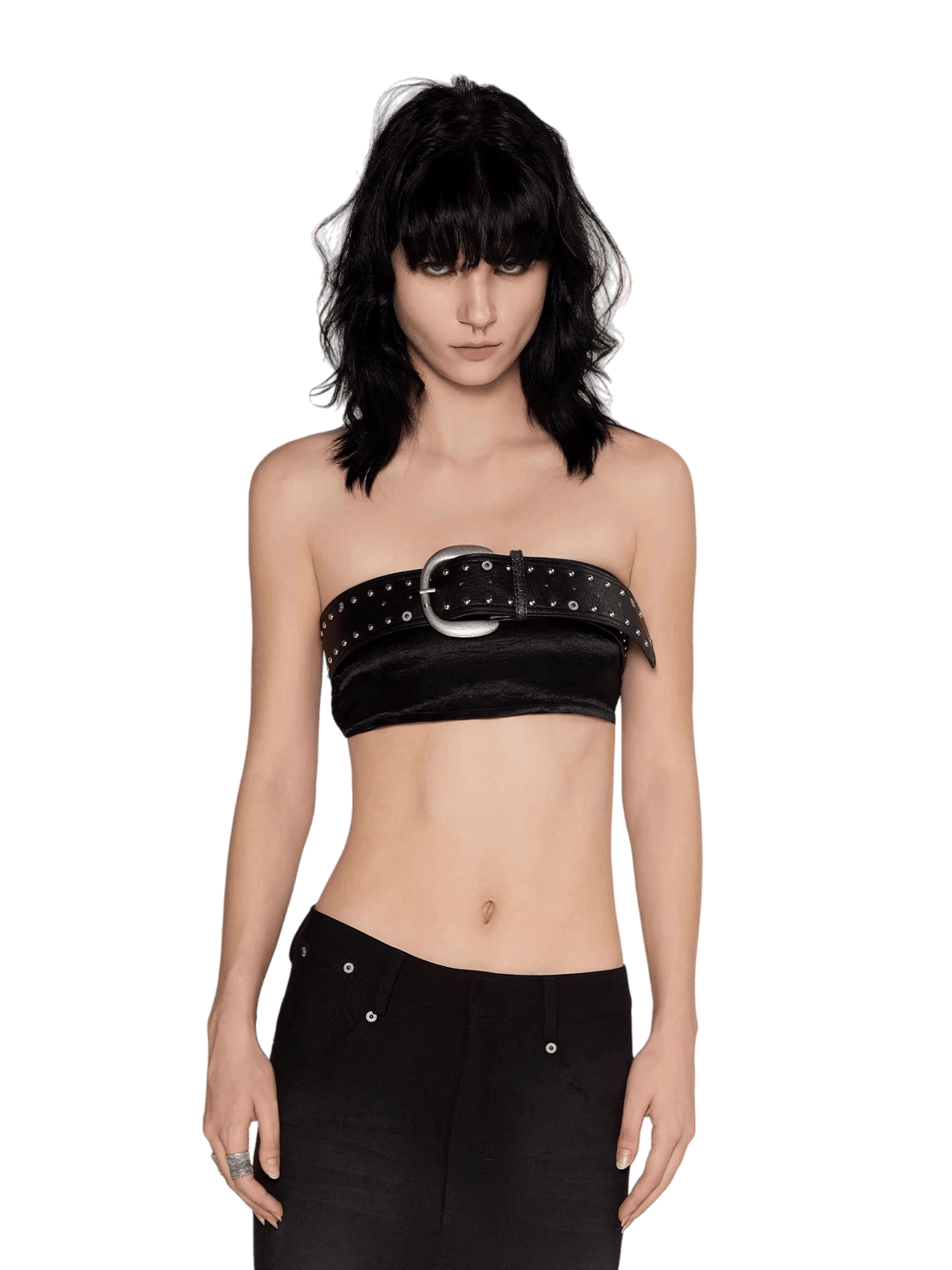 Studded PU Pin-Buckle Belt