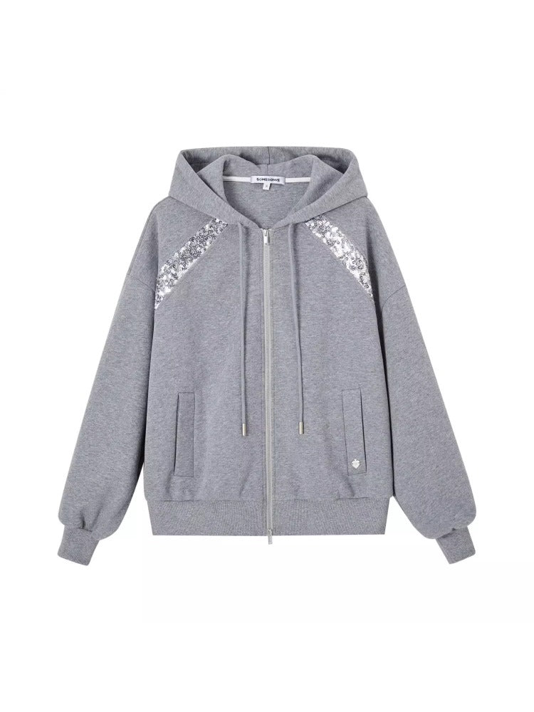 Gray Oversized Hooded Sweatshirt