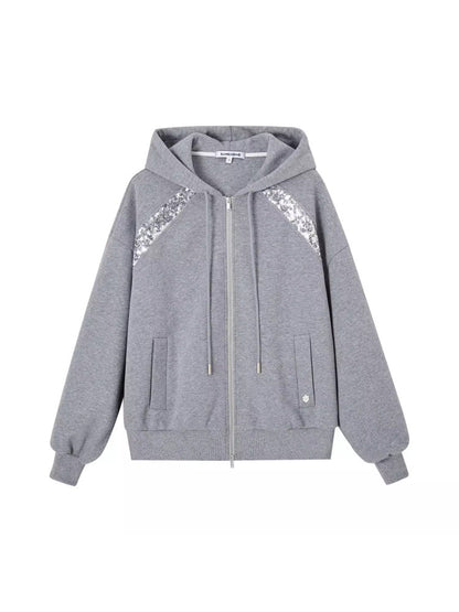 Gray Oversized Hooded Sweatshirt